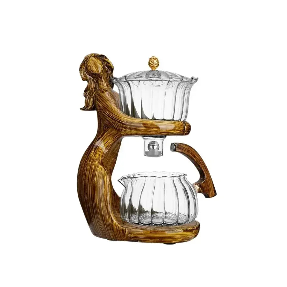 Glass Tea Set with Automatic Heat-Resistant Teapot